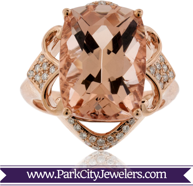 Morganite & Diamond Rose Gold Ring - Park City Jewelers (800x800), Png Download