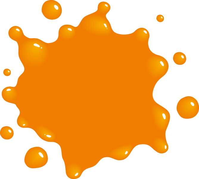Bouncy - Orange Paint Splatter Clipart (668x600), Png Download