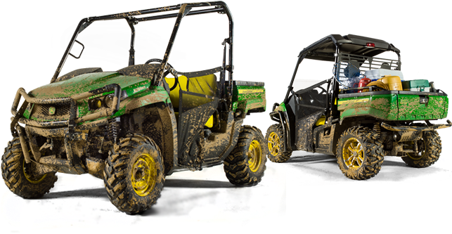 Front And Back Mud Splattered Images Of Xuv590i - John Deere Gator 590i (642x462), Png Download