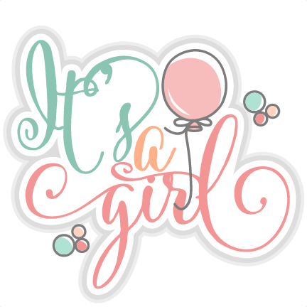 It's A Girl Title Svg Cut Files For Scrapbooking Cherry - Transparent It's A Girl Clip Art (432x432), Png Download