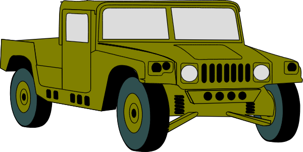 Jeep Drawing Military - Clip Art Hummer (600x301), Png Download