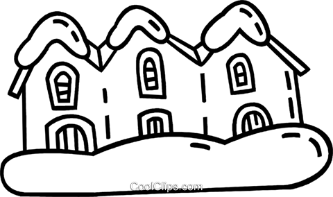 Houses In A Row After A Snow Fall Royalty Free Vector - Clip Art (480x284), Png Download