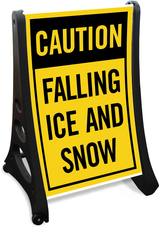 Falling Ice Snow A-frame Portable Sidewalk Sign Kit - Under Construction Keep Out (800x800), Png Download