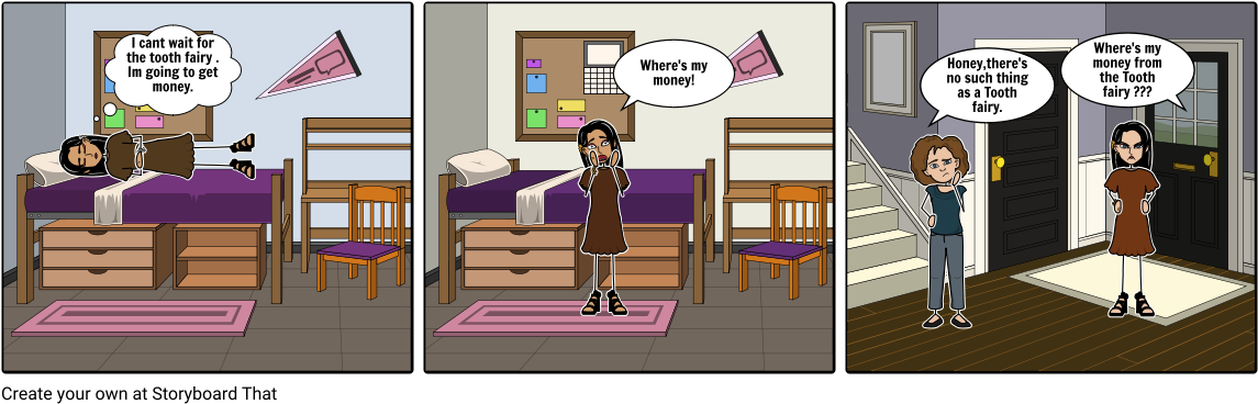 Tooth Fairy - Cartoon (1164x385), Png Download