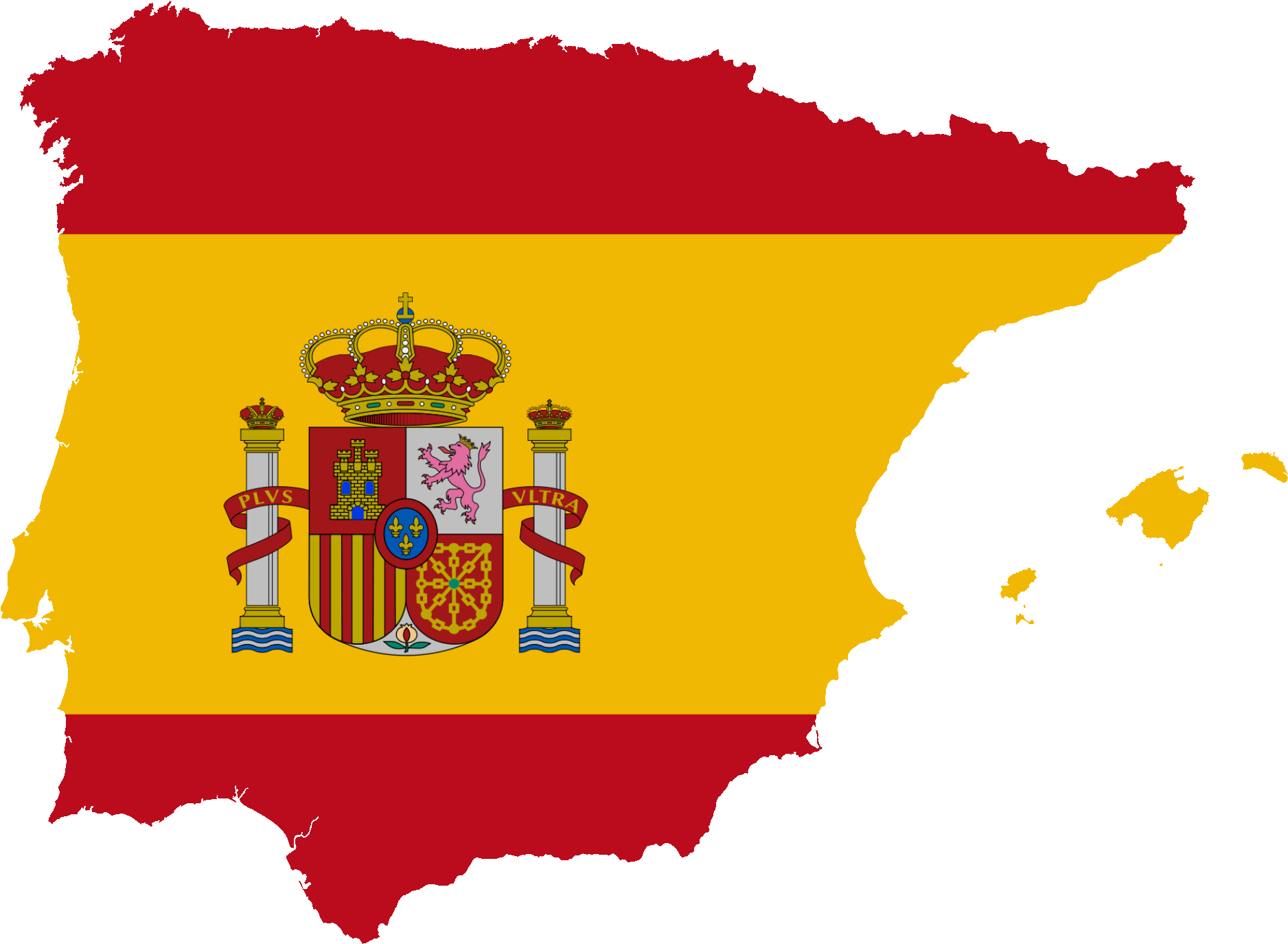 Flag Map Of Greater Spain - Flag Map Of Spain (2000x1716), Png Download
