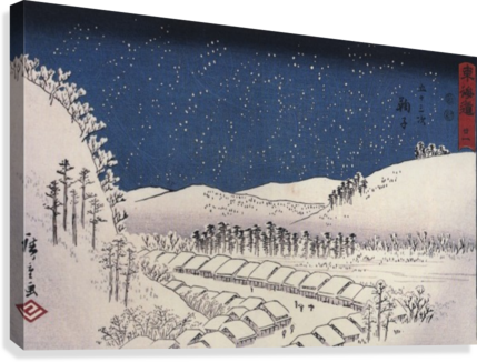 Snow Falling On A Town Canvas Print - Snow Falling On A Town (429x326), Png Download