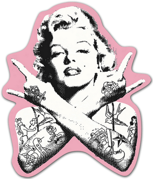 Car & Motorbike Stickers - Marilyn Monroe Heavy Metal (500x584), Png Download