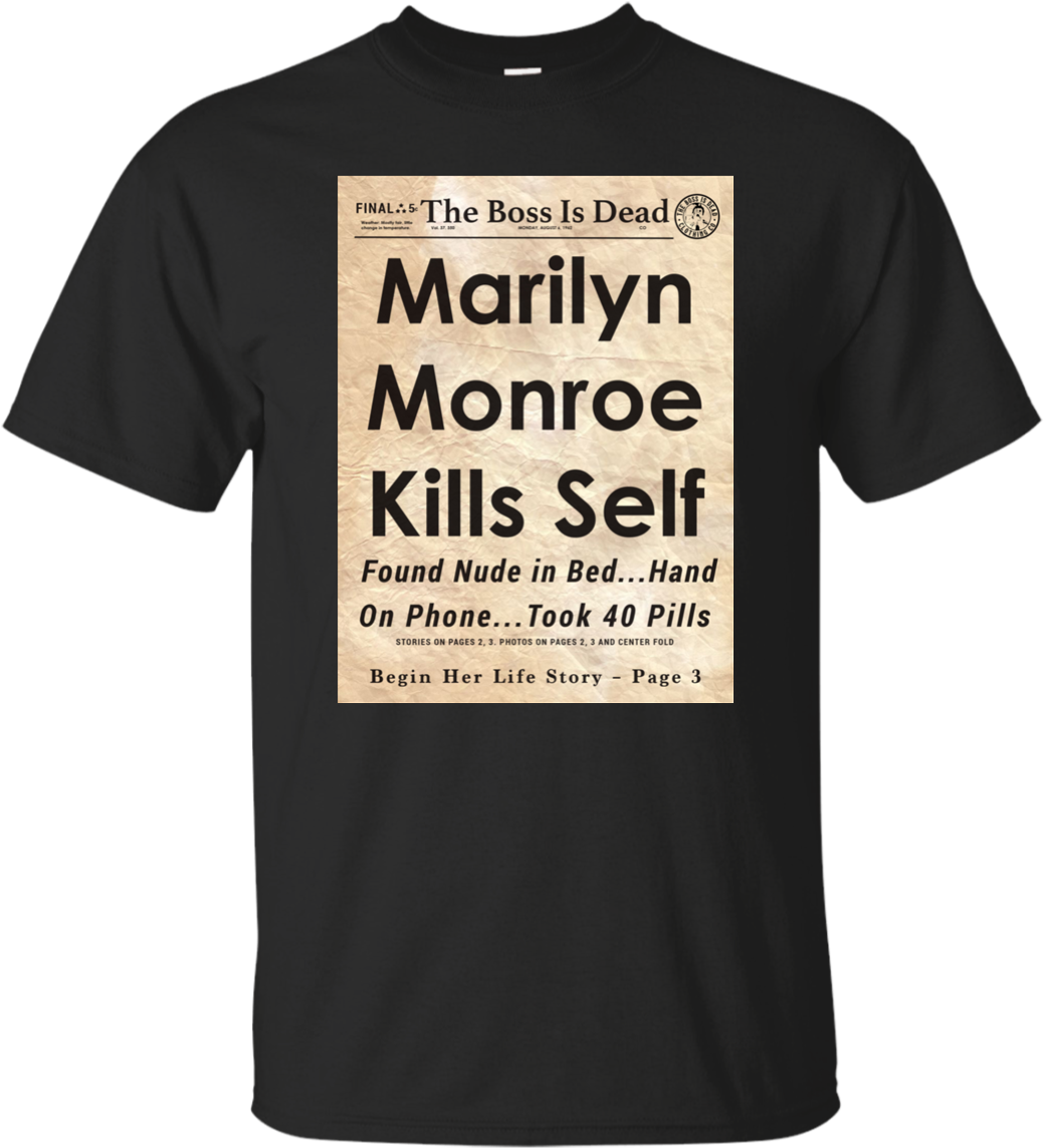 Marilyn Monroe Newspaper Unisex Tshirt - Daddy Superhero Shirt (1155x1155), Png Download
