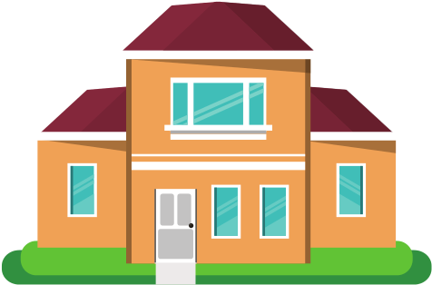 House Vector Illustration - Couple And A House Cartoon (476x314), Png Download