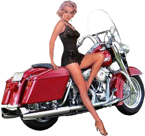 Pin Up Girl Harley Davidson (600x574), Png Download