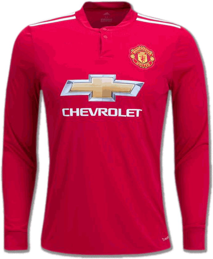 Manchester United Long Sleeves Football Jersey Home - New Season Manchester United Home Longsleeve 2017 - (900x1200), Png Download