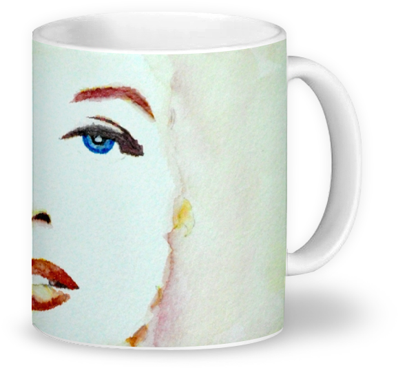 Caneca Marilyn Monroe Em Aquarela De Margarete Bomna - Choque De Cultura Caneca (800x800), Png Download