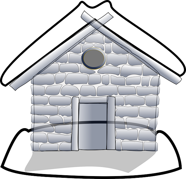 Building, House, Home, Frontyard, Exterior - Stone Home Cartoon Png (640x616), Png Download