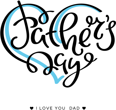 Happy Father's Day Lettering On A White Background - Png Lettering Background (495x470), Png Download