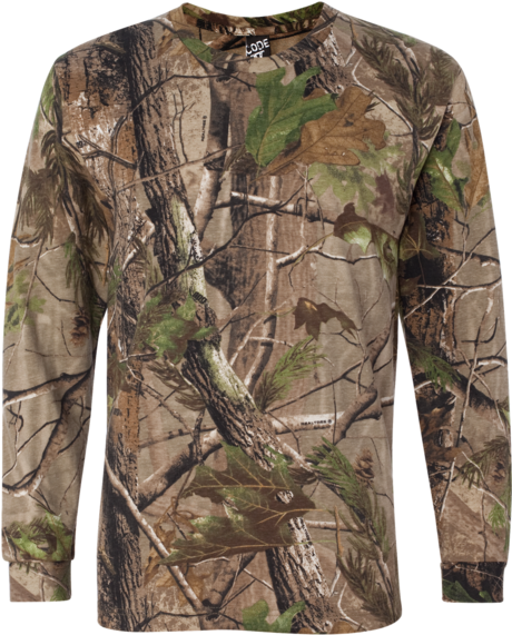 Adult Realtree® Camo Long Sleeve Tee - Sdore Realtree Real Tree Ap Camo Edible 1/2 Half Sheet (600x600), Png Download