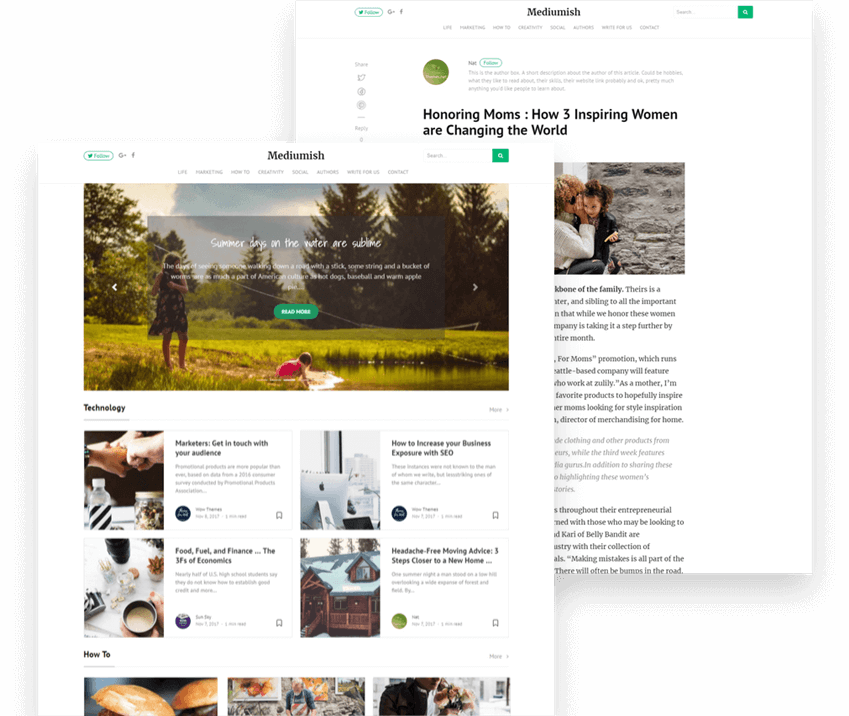 Mediumish Wordpress Theme (849x716), Png Download