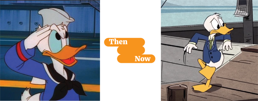 Ducktales - Donald Duck Then And Now (1024x402), Png Download