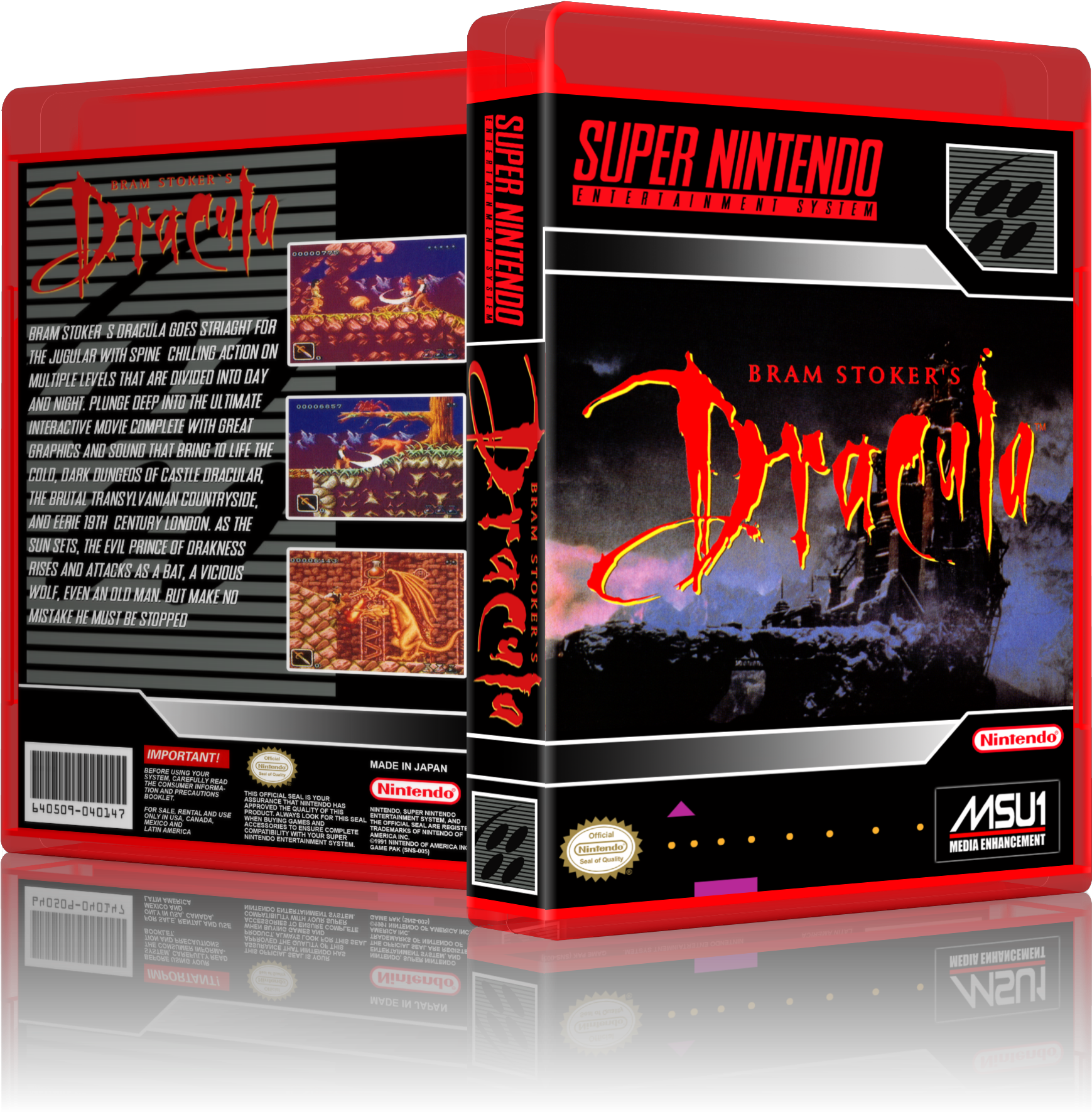143481657 3dbox Bramstokersdracula - Bram Stoker's Dracula [super Nintendo] (1772x1788), Png Download