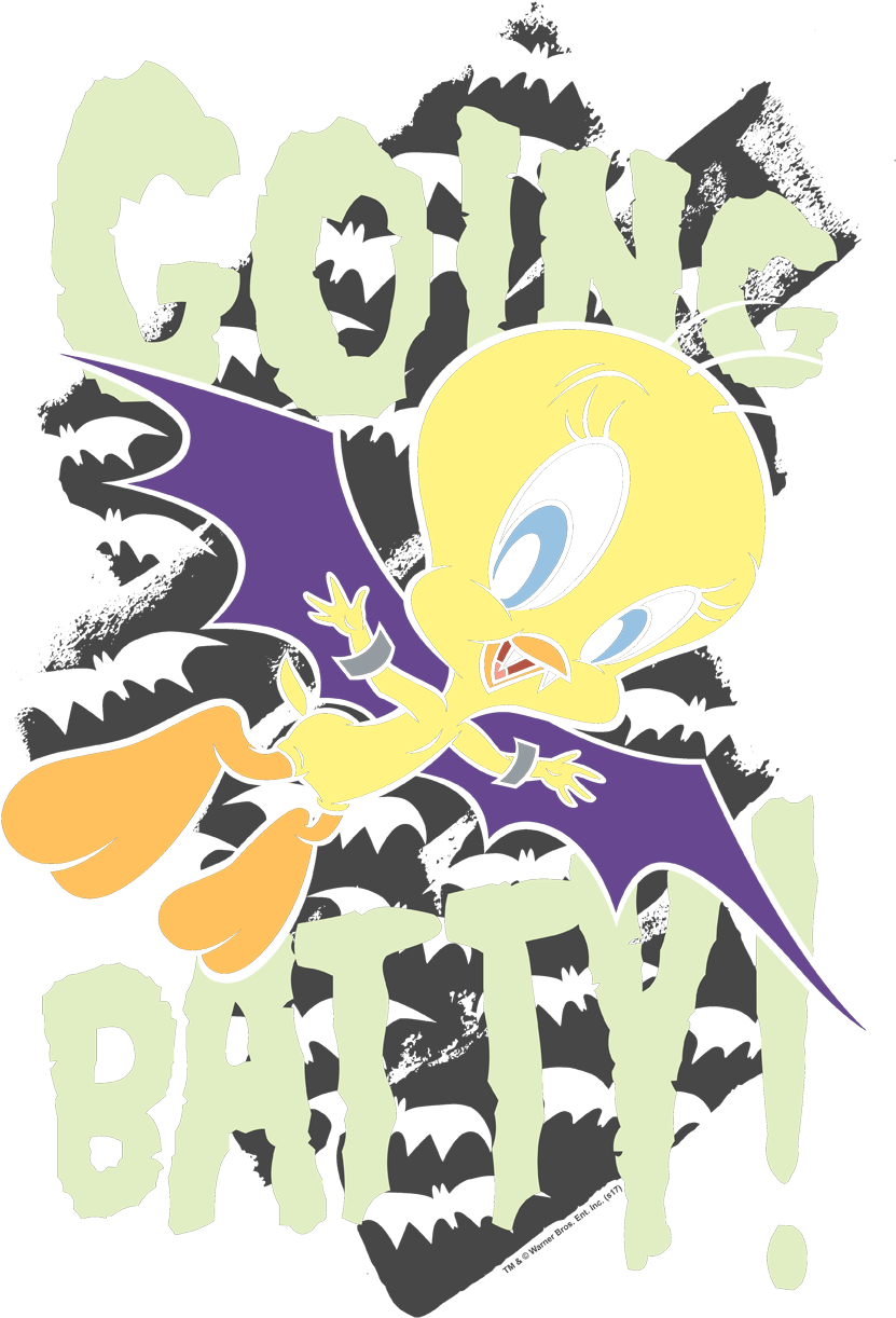 Looney Tunes Going Batty Men's Tall Fit T-shirt - Illustration (864x1296), Png Download