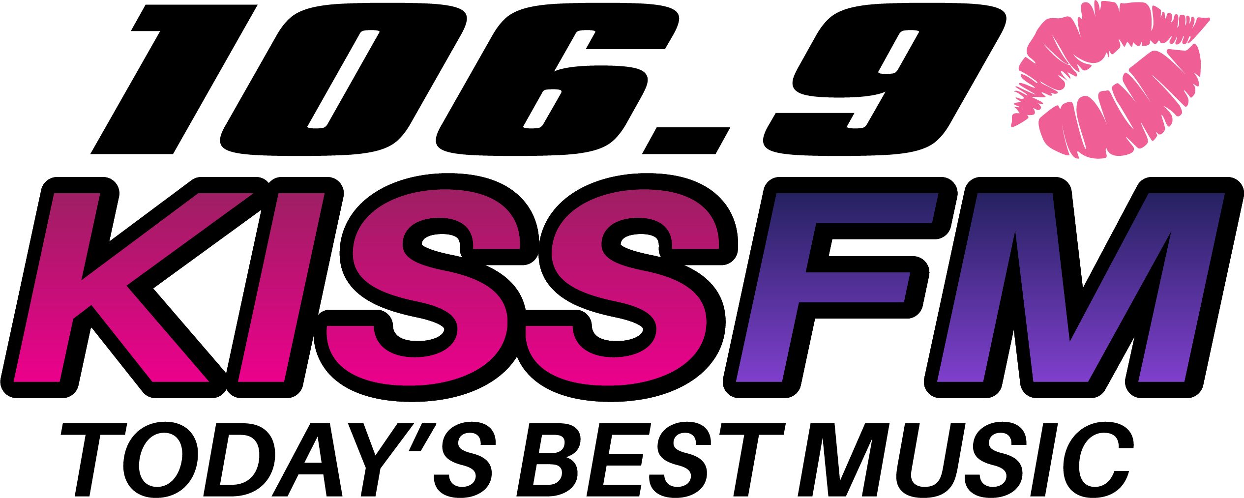 9 Kiss Fm Is Proud To Play "today's Best Music " For - Graphic Design (2530x1013), Png Download