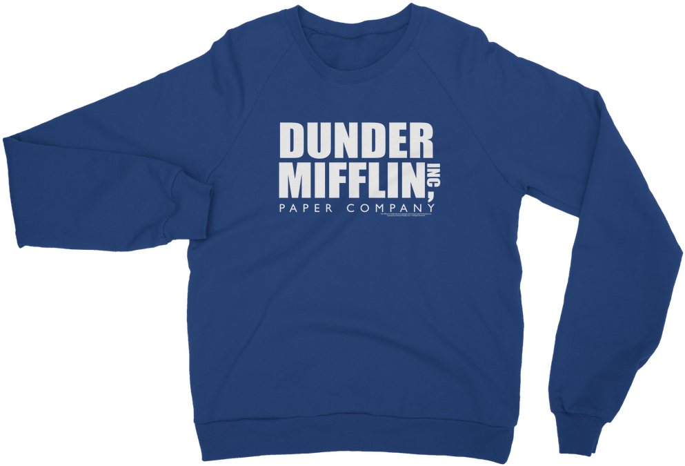 The Office "dunder Mifflin Logo" Classic Adult Sweatshirt - Adult The Office Dunder Mifflin Inc Paper Company Blue (1024x1024), Png Download