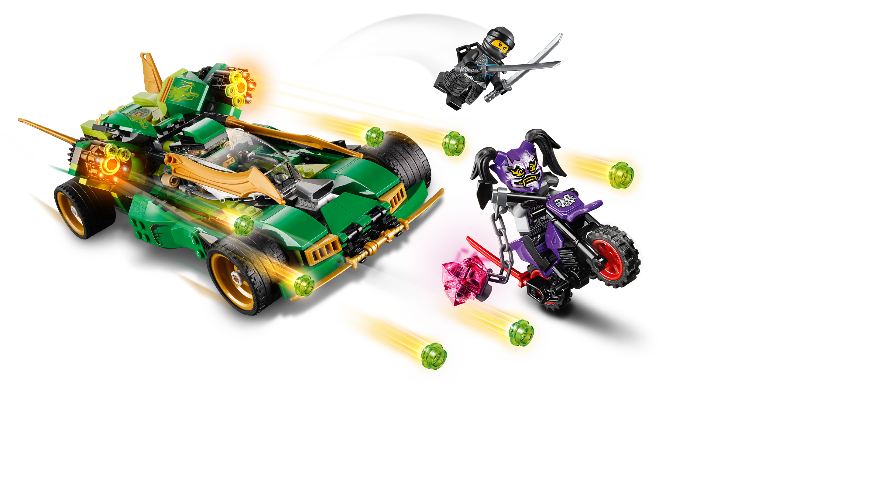 Lego Ninjago 70641 Lloyds Nightcrawler, , Large - Auto Lego Ninjago (2926x1575), Png Download