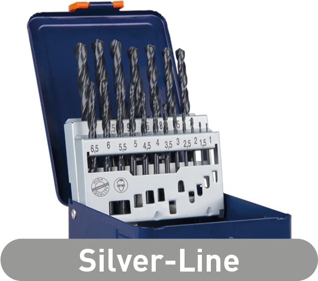 Hss R Jobber Drill Bit Set, Silver Line, In Metal Cassette - Erba Vrtáky Hss Ks (768x640), Png Download