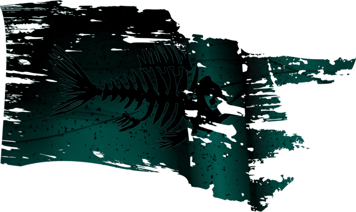 Fishbone Marauders' Jolly Roger - Flag (720x429), Png Download