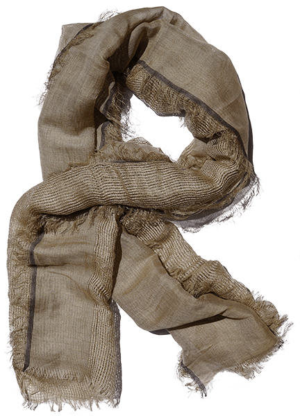 Linen Net Beige Scarf With Fine Black Border And A - Linen (600x600), Png Download