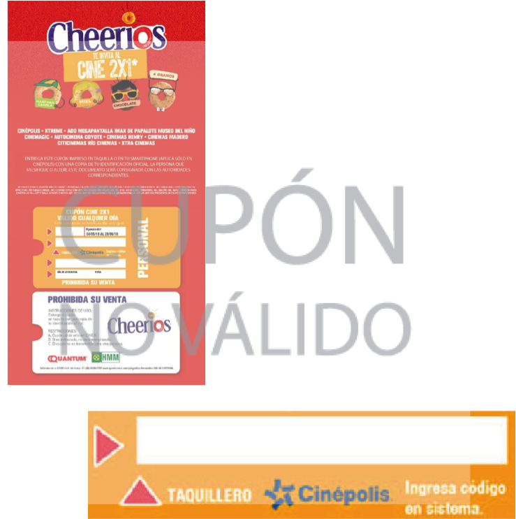 Cupon No Valido Cheerios (739x743), Png Download
