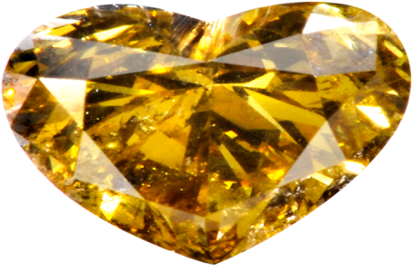 64 Carat Fancy Deep Brownish Yellow Heart Shaped Diamond - Diamond (600x690), Png Download