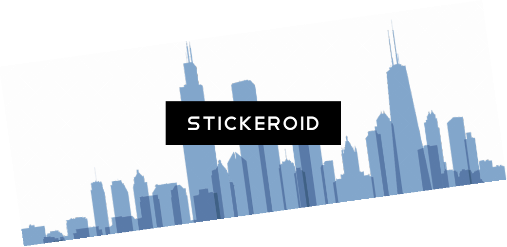 Chicago & Travel World - Chicago Skyline Silhouette (1041x507), Png Download