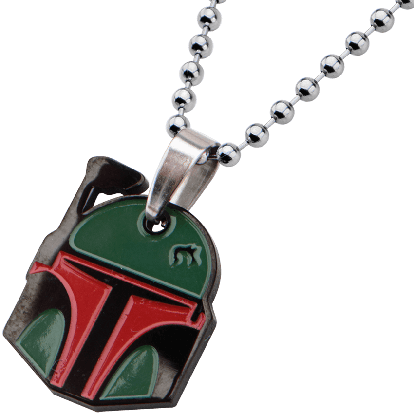 Kids Boba Fett Helmet Enamel Necklace - Pendentif Boba Fett Émaillé Sur Chaîne – Star Wars (850x850), Png Download