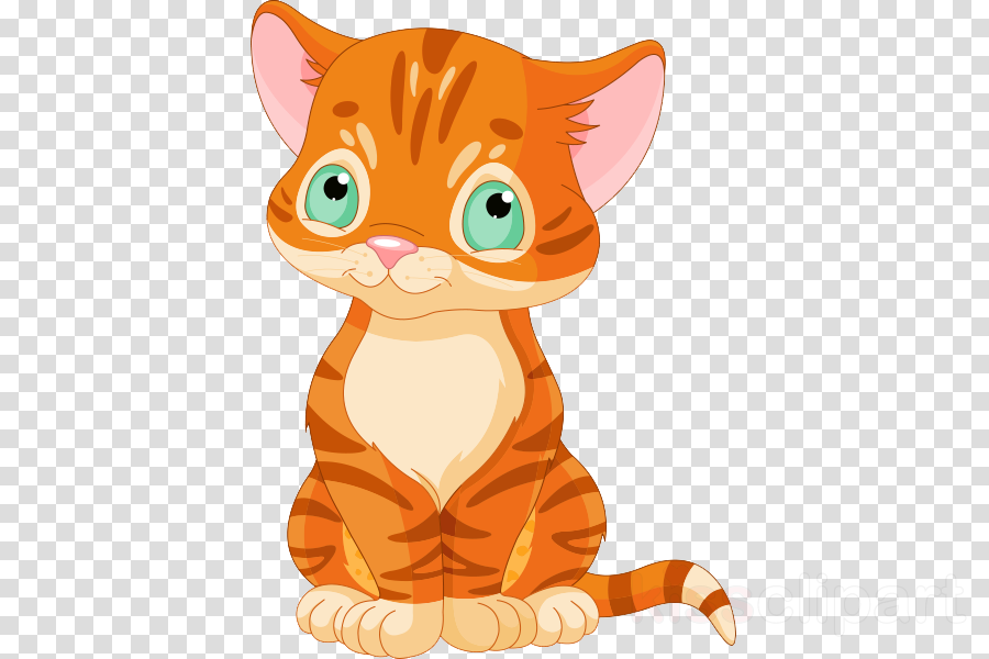 Orange Cat Clipart Cat Kitten Clip Art - Orange Cat Clipart (900x600), Png Download
