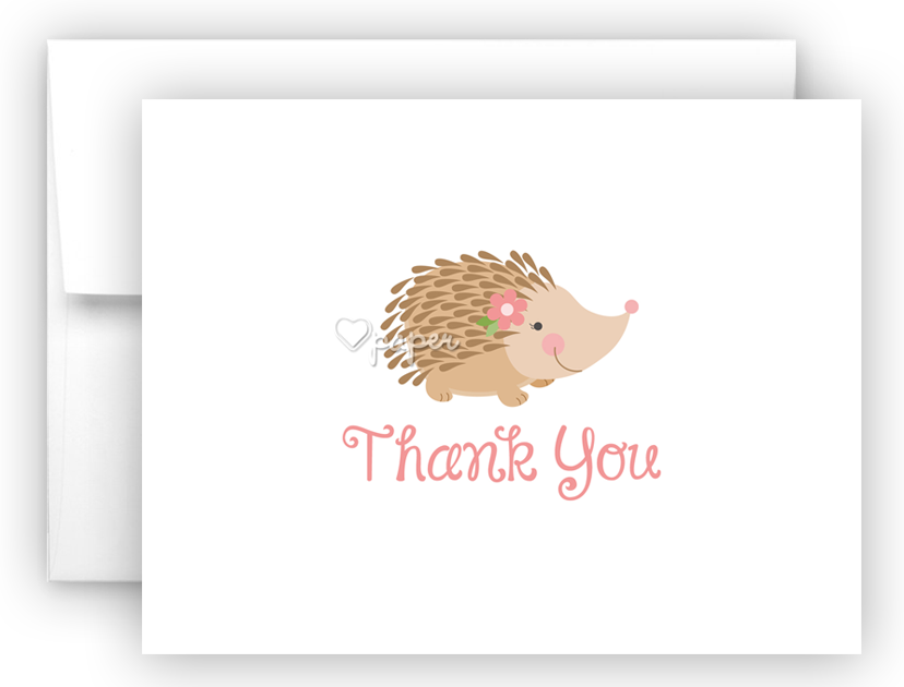 Porcupine Thank You Cards Note Card Stationery • Flat, - Danke Chihuahua-hündchen-freier Raum Notecard Karte (828x630), Png Download