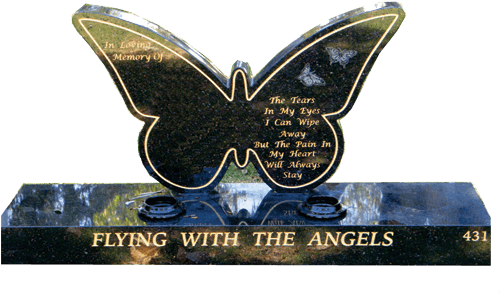 Childrens Butterfly Headstone Image - Headstones With Butterflies (600x600), Png Download