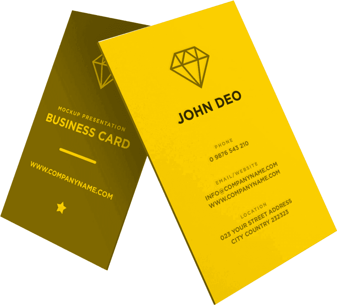 Business Card Mockup L - Modern Vertical Clean Business Card (1161x1055), Png Download