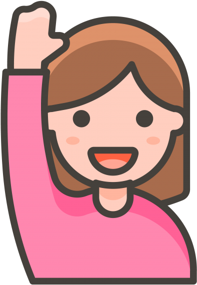 Woman Raising Hand Emoji - Emojis De La Familia (866x650), Png Download