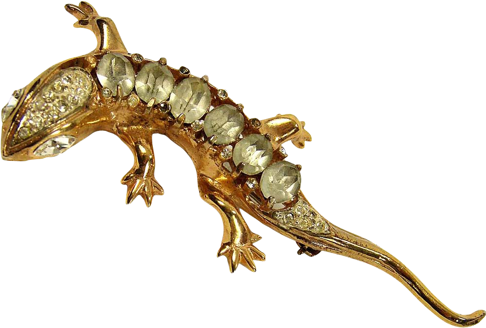 Vintage Coro Craft Sterling Silver Lizard Brooch Lizards - Alligator Lizard (1005x1005), Png Download