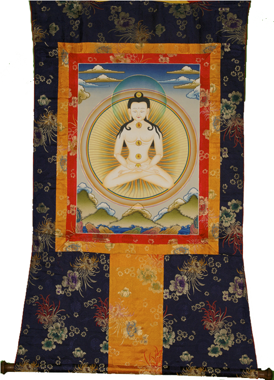 Thangka - Five Chakras - Tibetan 5 Chakras (600x768), Png Download