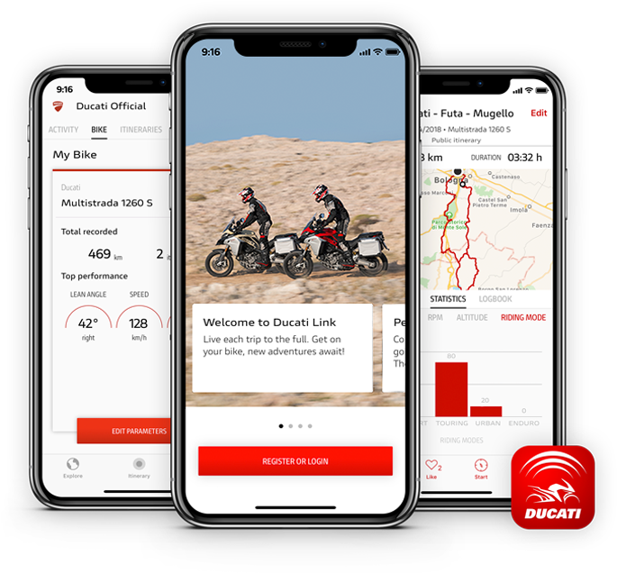 New Ducati Link - Ducati Link App (1050x650), Png Download