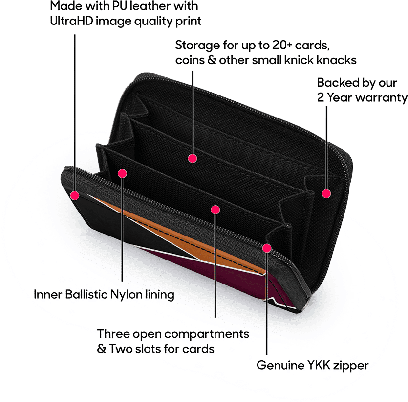 Dailyobjects Red And Orange Zipper Slim Card & Coin - Briefcase (900x900), Png Download