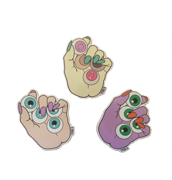 Monster Hands Full Of Eyeballs & Boobs Stickers - Beetlejuice (570x597), Png Download