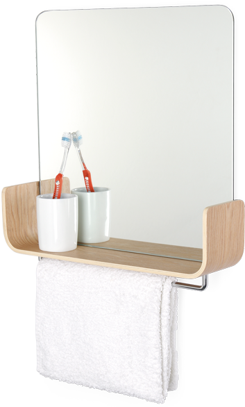 8001laundry Bin Thumb - Mirror With Shelf Uk Buy (620x591), Png Download
