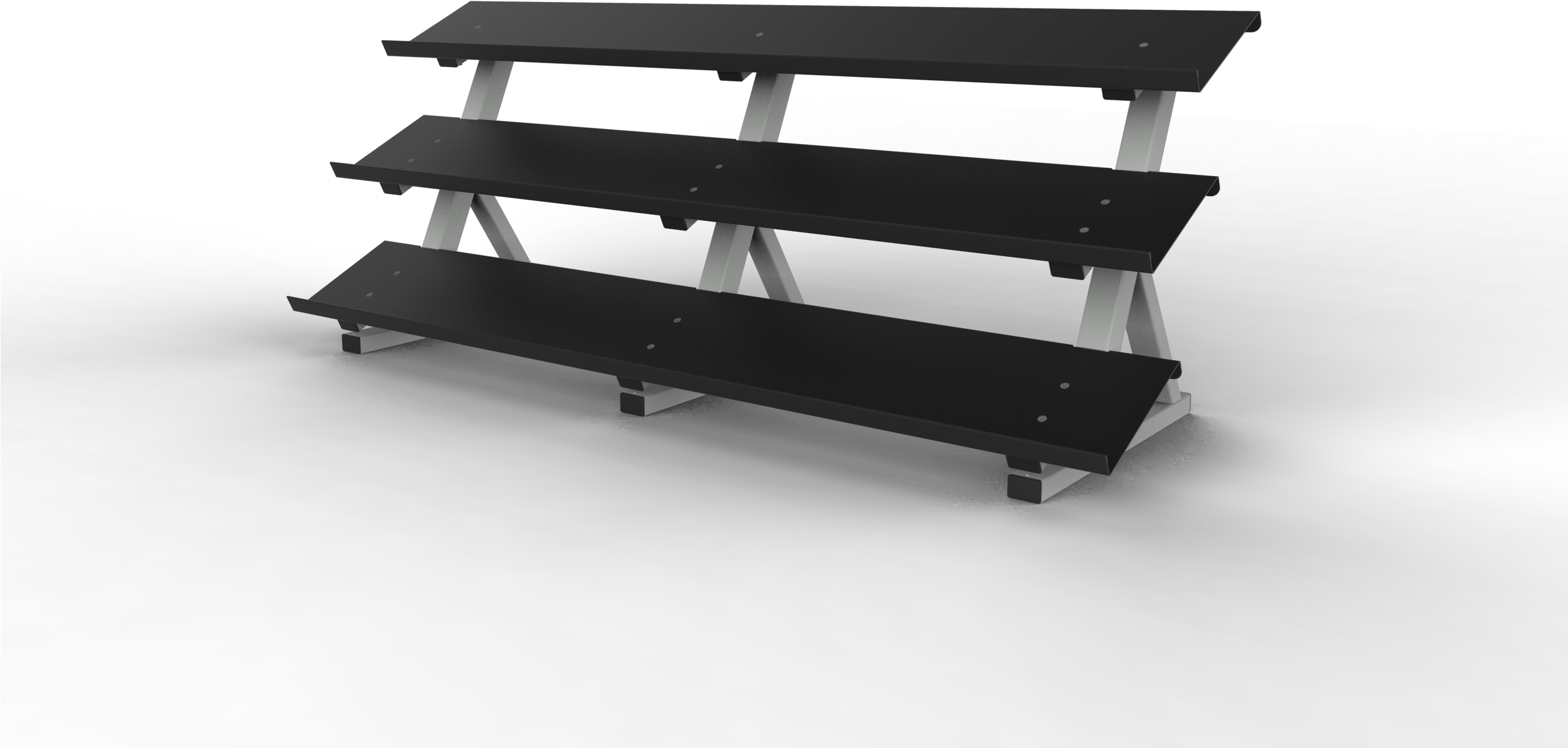 3 Tier Dumbbell Rack W Shelves - Shelf (2501x1618), Png Download