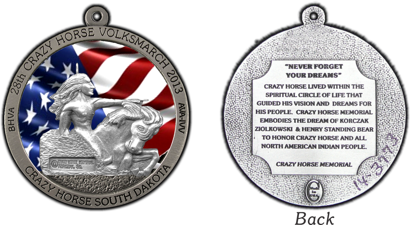 Crazy Horse 2013 Custom Pewter Ornament With Color - Color (1650x907), Png Download