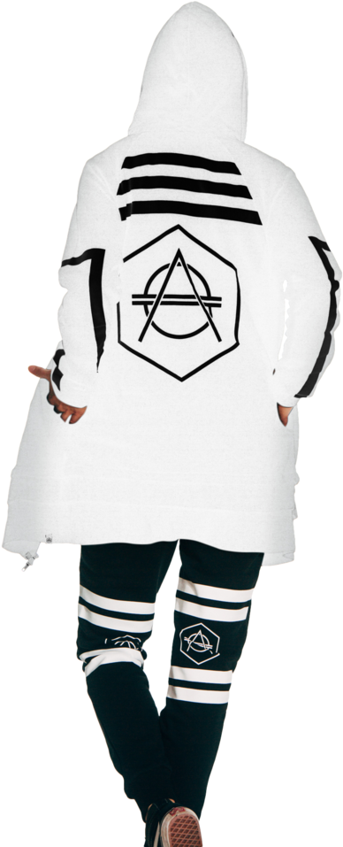 Tape Hooded Jacket White - Jacket (683x1024), Png Download
