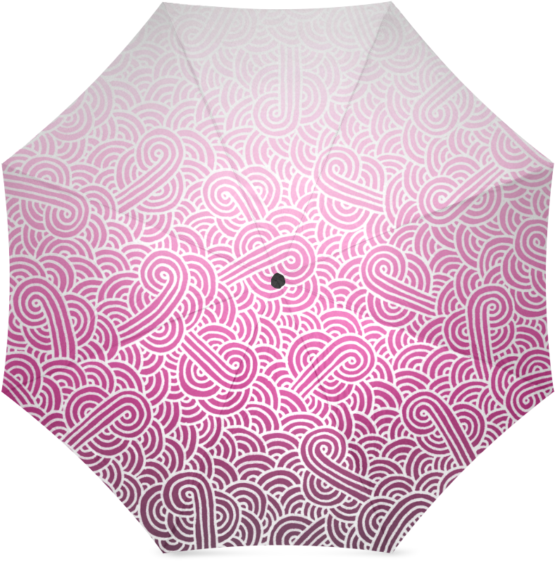 Ombre Pink And White Swirls Zentangle Foldable Umbrella - Ombre Blue And White Swirls Doodles Backpack (1000x1000), Png Download