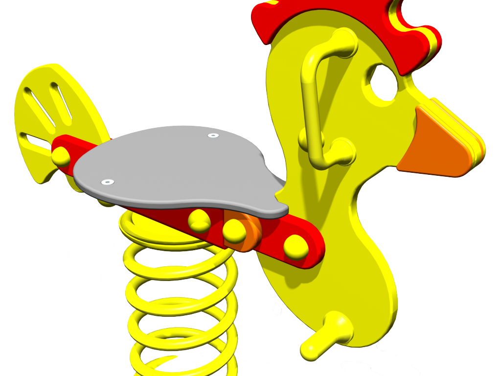 Polyspringer Chicken Sit-on Springer - Chicken Springer Playground (1024x768), Png Download