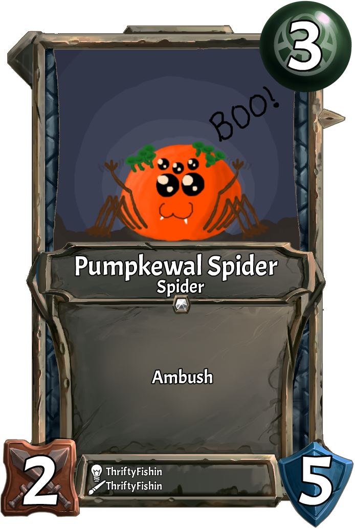 [card] Pumpkewal Spider - Collective Community Card Game (700x1041), Png Download